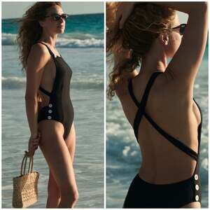 New Doen Danica Maillot black one piece swimsuit sz XL